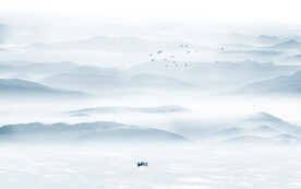 新中式山水背景墙