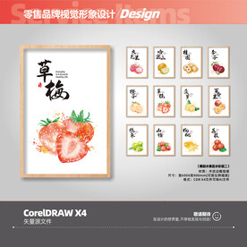 超市水果区柱子挂画