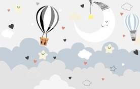 卡通气球星星月亮儿童壁画