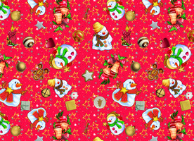 数码印花 圣诞花型 面料印花图
