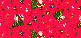 数码印花 圣诞花型 面料印花图