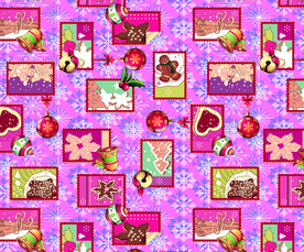 数码印花 圣诞花型 面料印花图