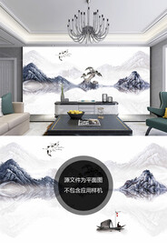 抽象山水背景墙