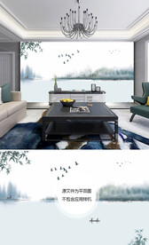 抽象山水背景墙