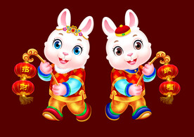 2023兔年卡通兔子