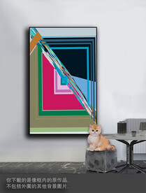 豪华抽象色块装饰画