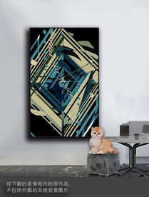 豪华抽象色块装饰画