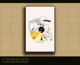 欧式古典抽象色块装饰画