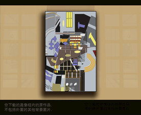 欧式古典抽象色块装饰画