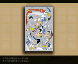 欧式古典抽象色块装饰画