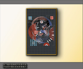 西部牛仔抽象装饰画