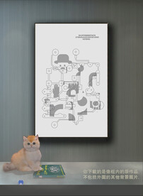 抽象色块组合装饰画 