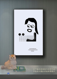 欧洲黑白抽象色块装饰图