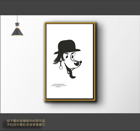 欧洲黑白抽象色块装饰图