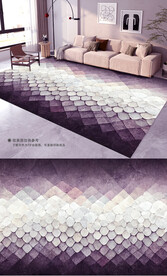 浅色简约图形地毯地垫图案设计