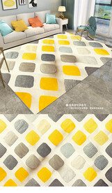 现代轻奢极简几何唯美地毯地垫