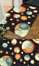 北欧太空星球儿童房地毯地垫