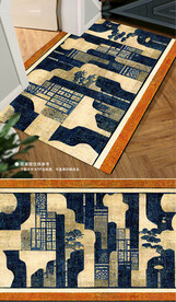 欧式复古轻奢花纹地垫地毯