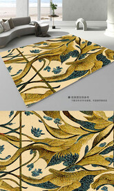 轻奢复古欧式花纹地垫地毯