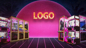 赛博朋克抓娃娃机海报