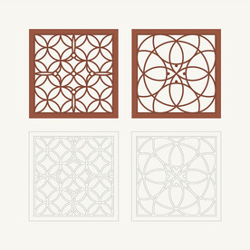 正方形窗花格 花窗 中式图案