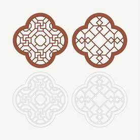 梅花形窗花格 花窗 中式图案