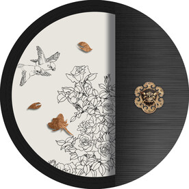 新中式线描国画装饰画