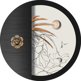 新中式线描国画装饰画