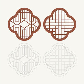 梅花形窗花格 花窗 中式图案