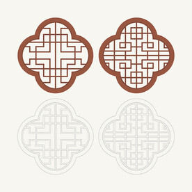 梅花形窗花格 花窗 中式图案