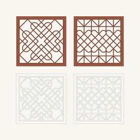 正方形窗花格 花窗 中式图案