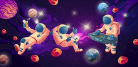 卡通儿童房太空背景