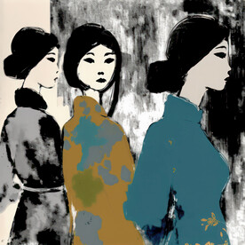 水彩肖像 民国女子