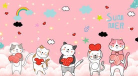 粉色卡通儿童房背景