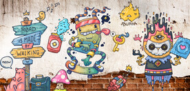 抽象涂鸦背景墙