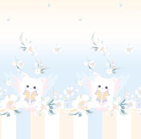 汉服蓝黄渐变翅膀小猫