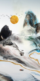 新中式水墨山水装饰画