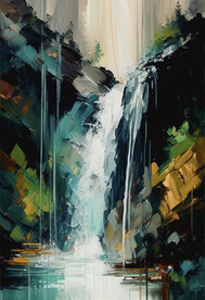 当代油画 飞流直下