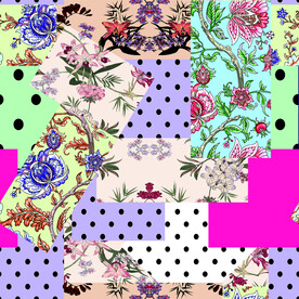 大牌  拼接   花朵   圆