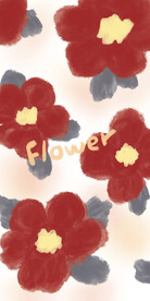 红色花手机壳图案