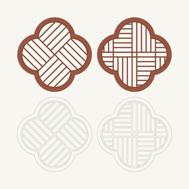 梅花形窗花格 花窗 中式图案