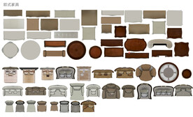 沙发桌子PSD图块