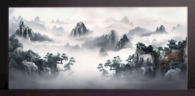 山水画装饰画无框画