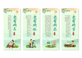 关爱老人挂画展板