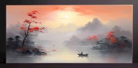 山水画装饰画无框画