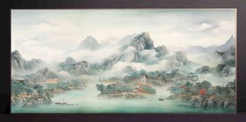 山水画装饰画无框画