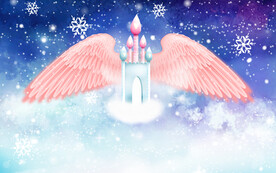 星空翅膀背景墙