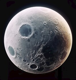 月球表面圆形灯箱素材