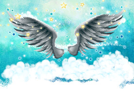 网红翅膀背景墙