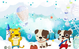 卡通儿童房背景墙